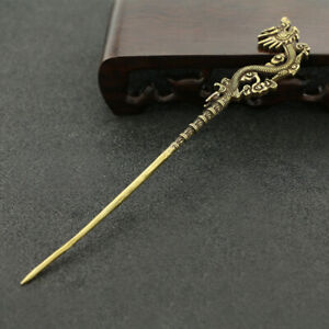Chinese Retro Dragon Hairpin Creative Pure Brass Handicraft Tea Needle