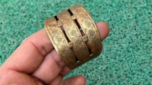 Ancient Old Brass Islamic Hand Bracelet Cuff Bangle Tribal Jewellery Kada